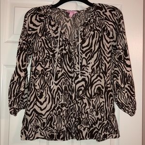 Brown Zebra Blouse